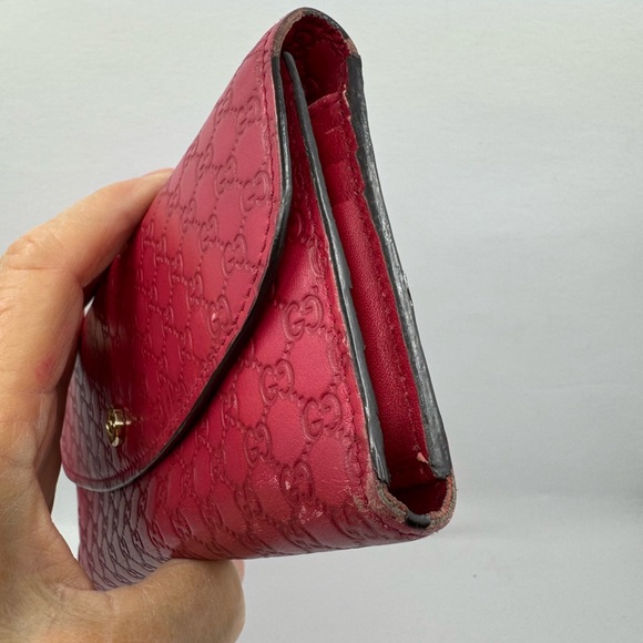 Gucci Micro Guccissima Bi fold Pink Leather Wallet 20946 - Picture 4 of 7